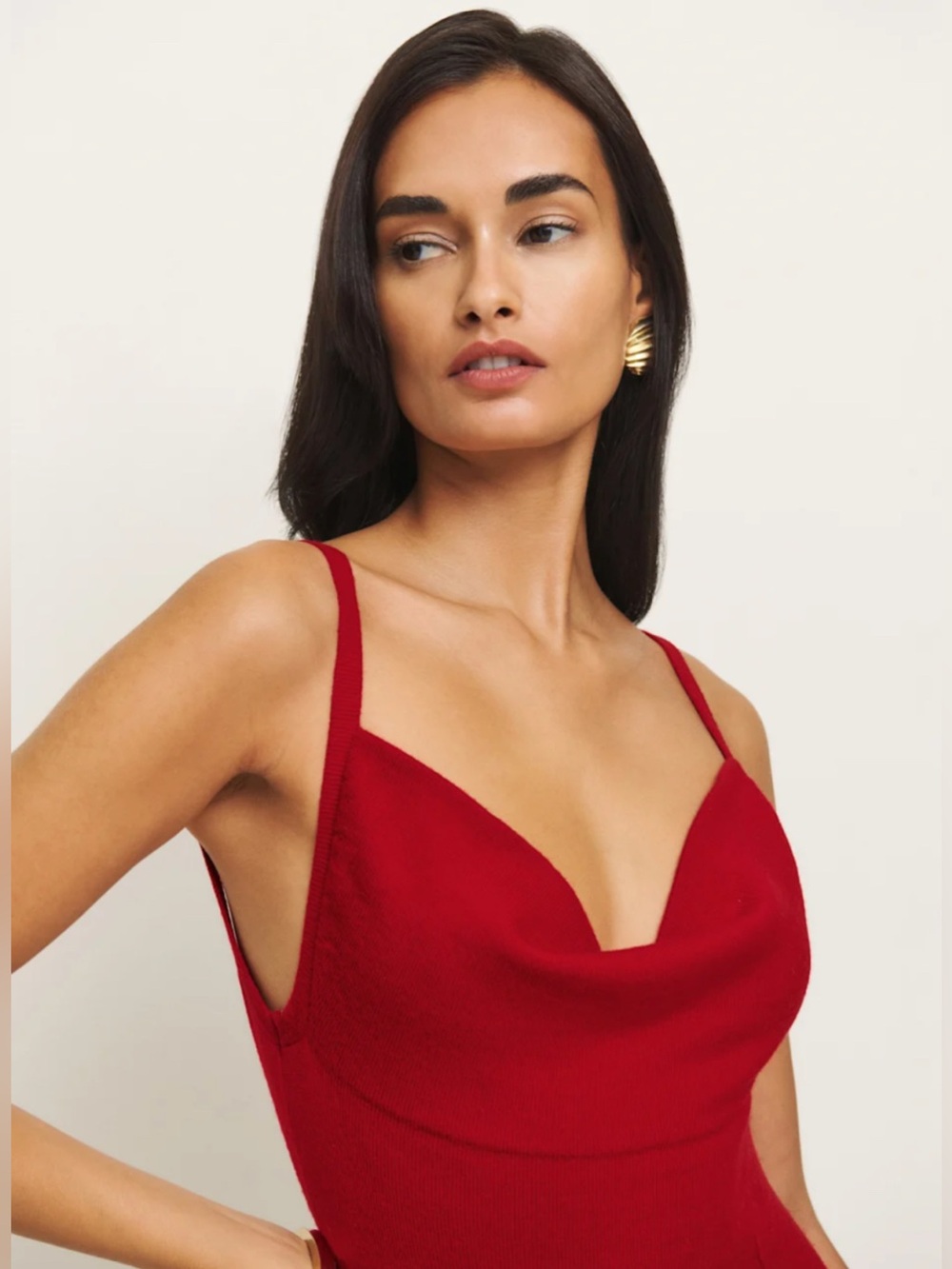 Reformation Gaia Regenerative Merino Sweater Dress | Size small | Lipstick Red - Picture 3 of 12